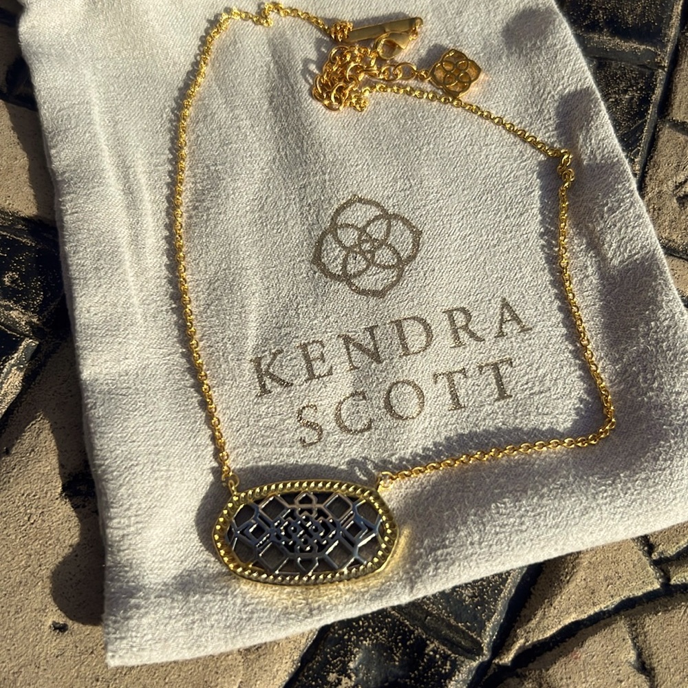 Kendra Scott DOLLIE Gold Silver Filagree Necklace
